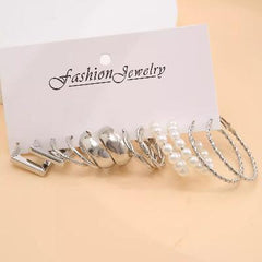 6 Pairs of Ring Earrings Set