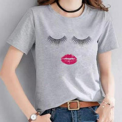 Close Eyes Red Lip T-shirt