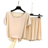 Silky Cool Ruffle Hem Pajamas Set