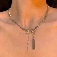 Titanium Hip-hop Tag Choker