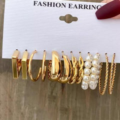 6 Pairs of Ring Earrings Set