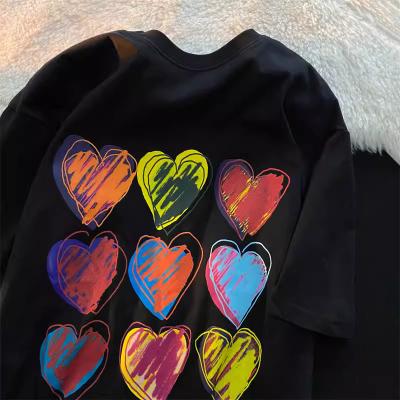 9-hearts Graffiti Cotton T-shirt