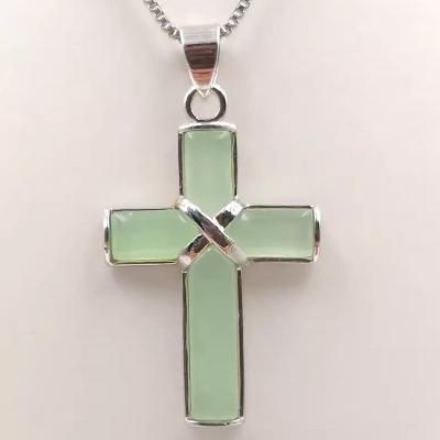 Classic Jade Cross Pendant Necklace