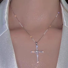 Flashy Bling Cross Necklace