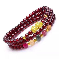 Garnet Pixiu Multi-circle Bracelet