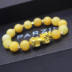 Gold-plated Pixiu Agate Beaded Bracelet