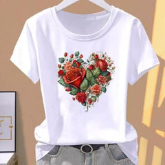 Rosy Heart Loose T-shirt