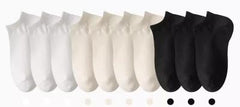 Sweat-absorbent Cotton Short Socks 10-pairs